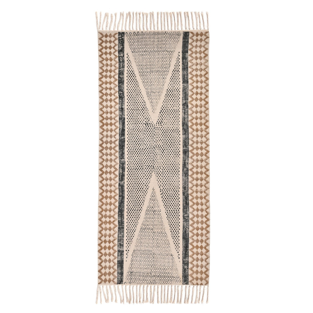 Cotton Braided Stair Runnerfor Living Room – Coastal handmade by LoomifyHome