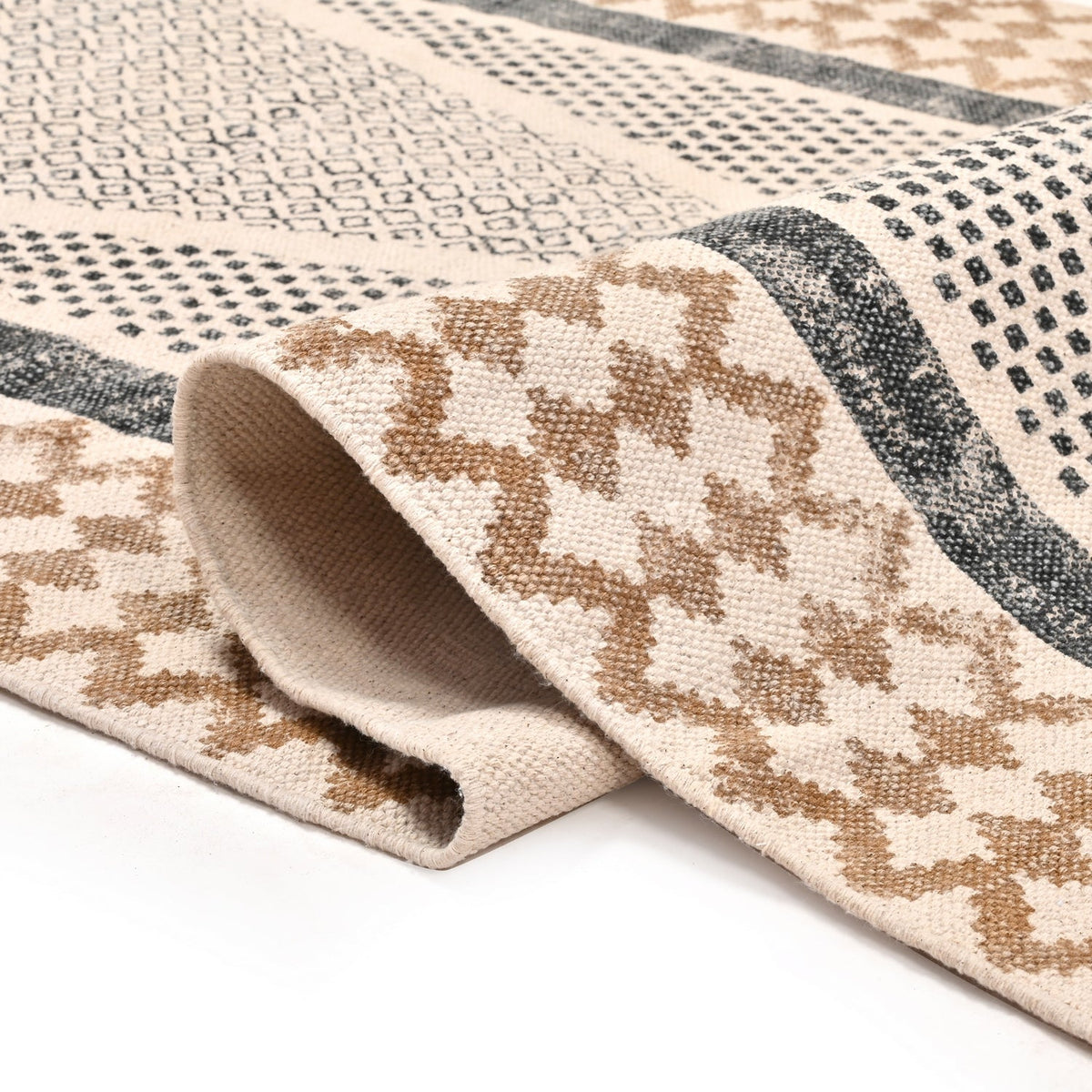 Cotton Braided Stair Runnerfor Living Room – Coastal handmade by LoomifyHome