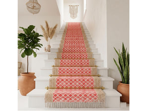 Traploper Custom Size Stairs Runner Rug Stair Carpet, treppenteppich Cotton Rug for Bedside, Entryway, Kitchen, Hallway