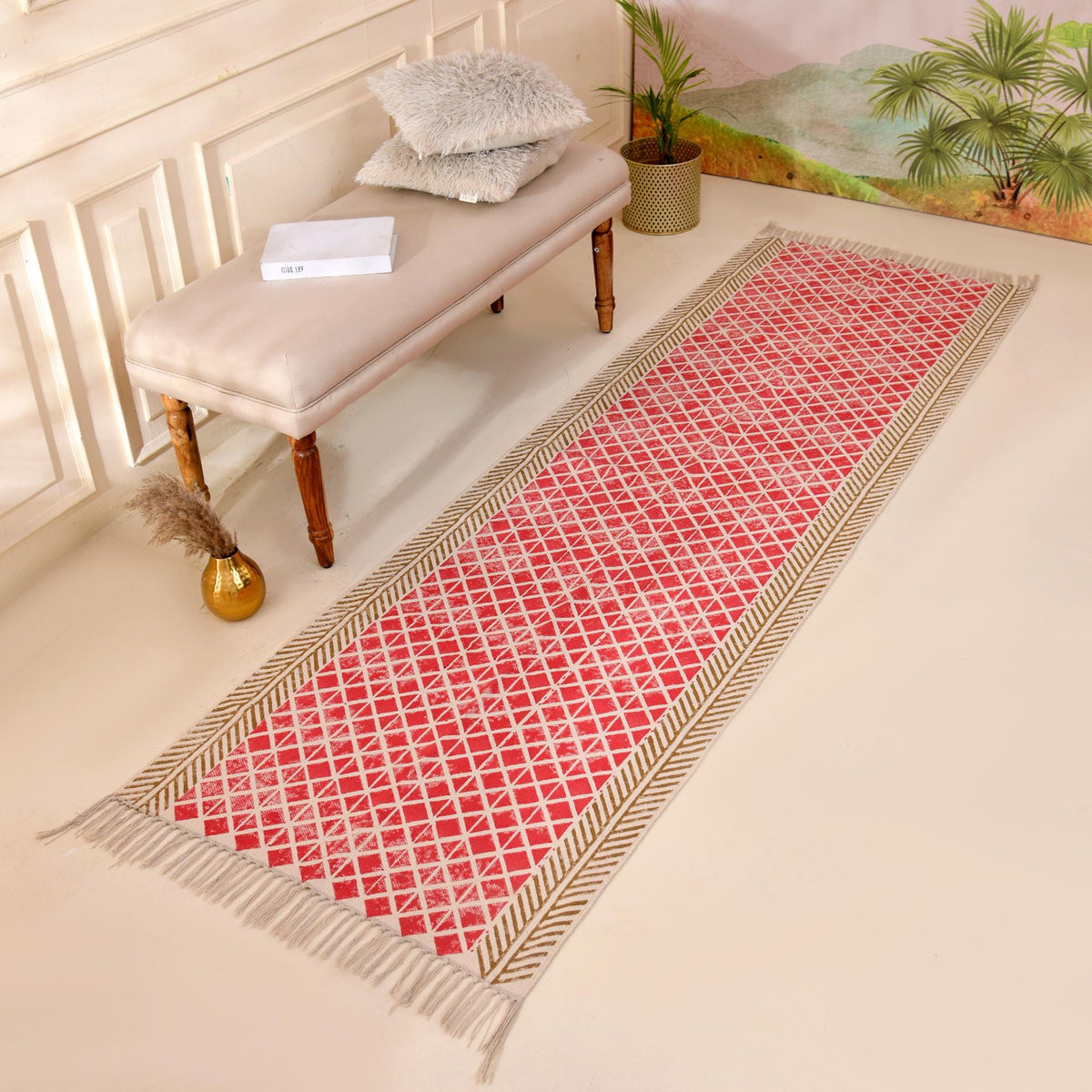 Traploper Custom Size Stairs Runner Rug Stair Carpet, treppenteppich Cotton Rug for Bedside, Entryway, Kitchen, Hallway