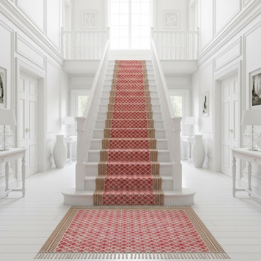 Traploper Custom Size Stairs Runner Rug Stair Carpet, treppenteppich Cotton Rug for Bedside, Entryway, Kitchen, Hallway
