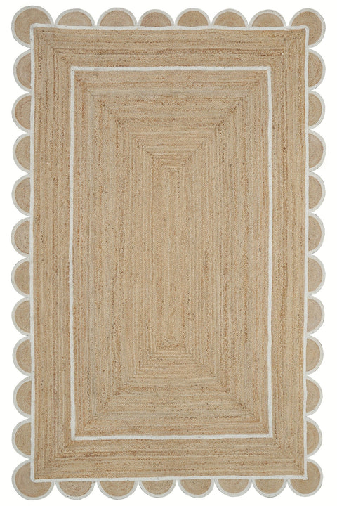 Beige Jute Braided Runner Rugfor Living Room – 4 x 6 handmade by LoomifyHome