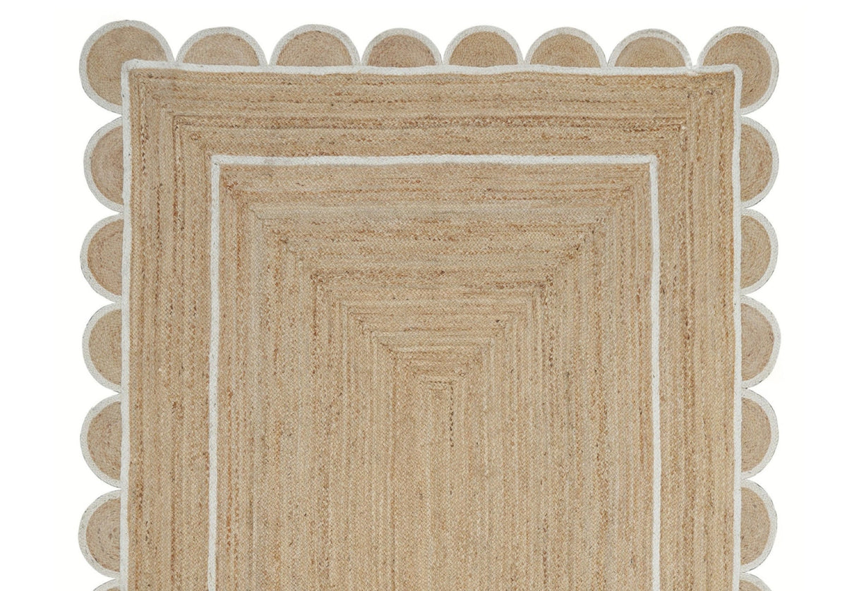 Beige Jute Braided Runner Rugfor Living Room – 4 x 6 handmade by LoomifyHome