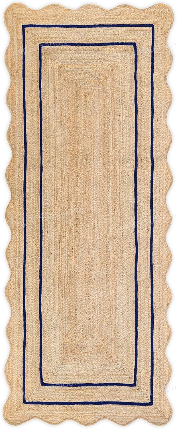 Beige Jute Braided Runner Rugfor Living Room – 72 x 108 handmade by LoomifyHome