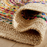 White Beige Jute Braided Round Rugfor Living Room – Chindi handmade by LoomifyHome
