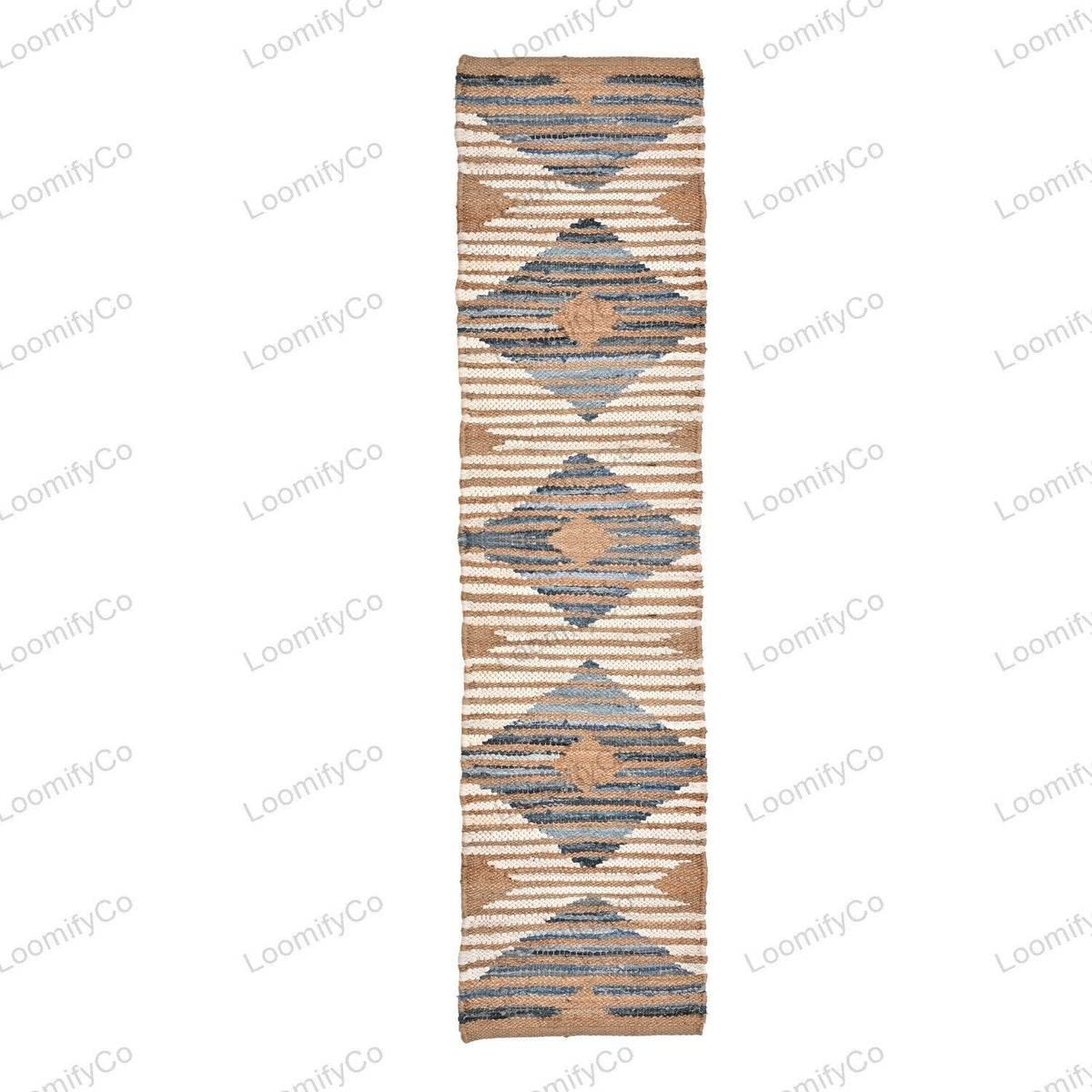 Denim jute Runner Rug - Hemp Jute Rug Handloom Rug