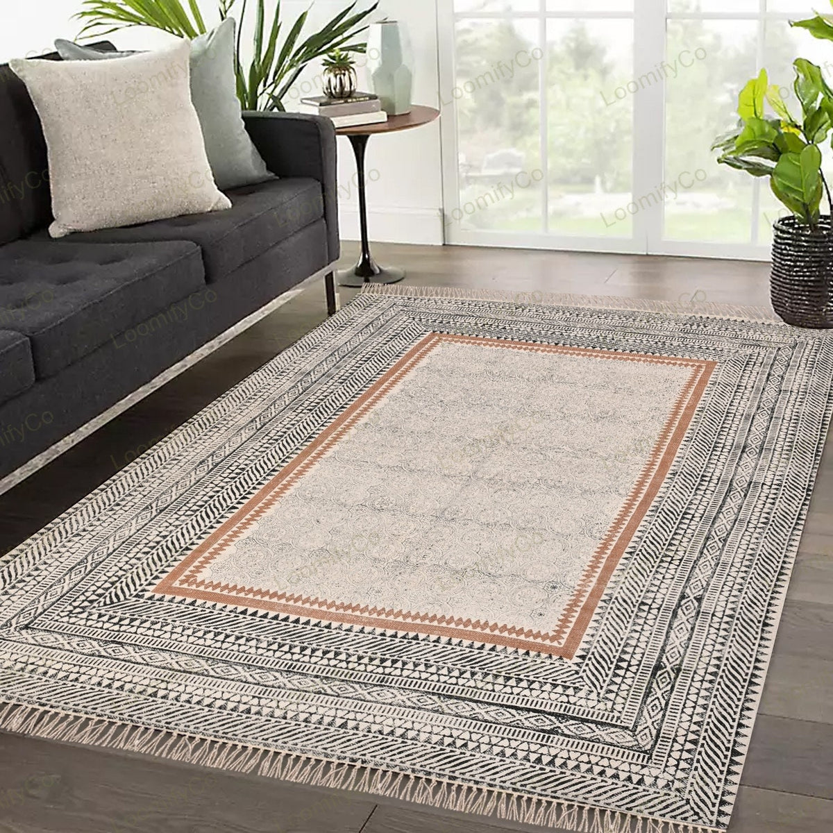 Washable Rugs, Extra Large Rug for Living Room/Bedroom/Dining Room, Washable Cotton Rug, Machine Washable Rug, Woven Kitchen