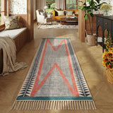 Multi Sizes Extra wide Long Hallway Runner Rug Washable Handwoven Geometric Kitchen, Bedside, Hallway, Entry, Custom Cotton