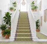 Boho Green Traploper Cotton Stair Runner Washable Stairs Cotton Carpet Runner for Stairs Hallway Runner Rug Custom Stair
