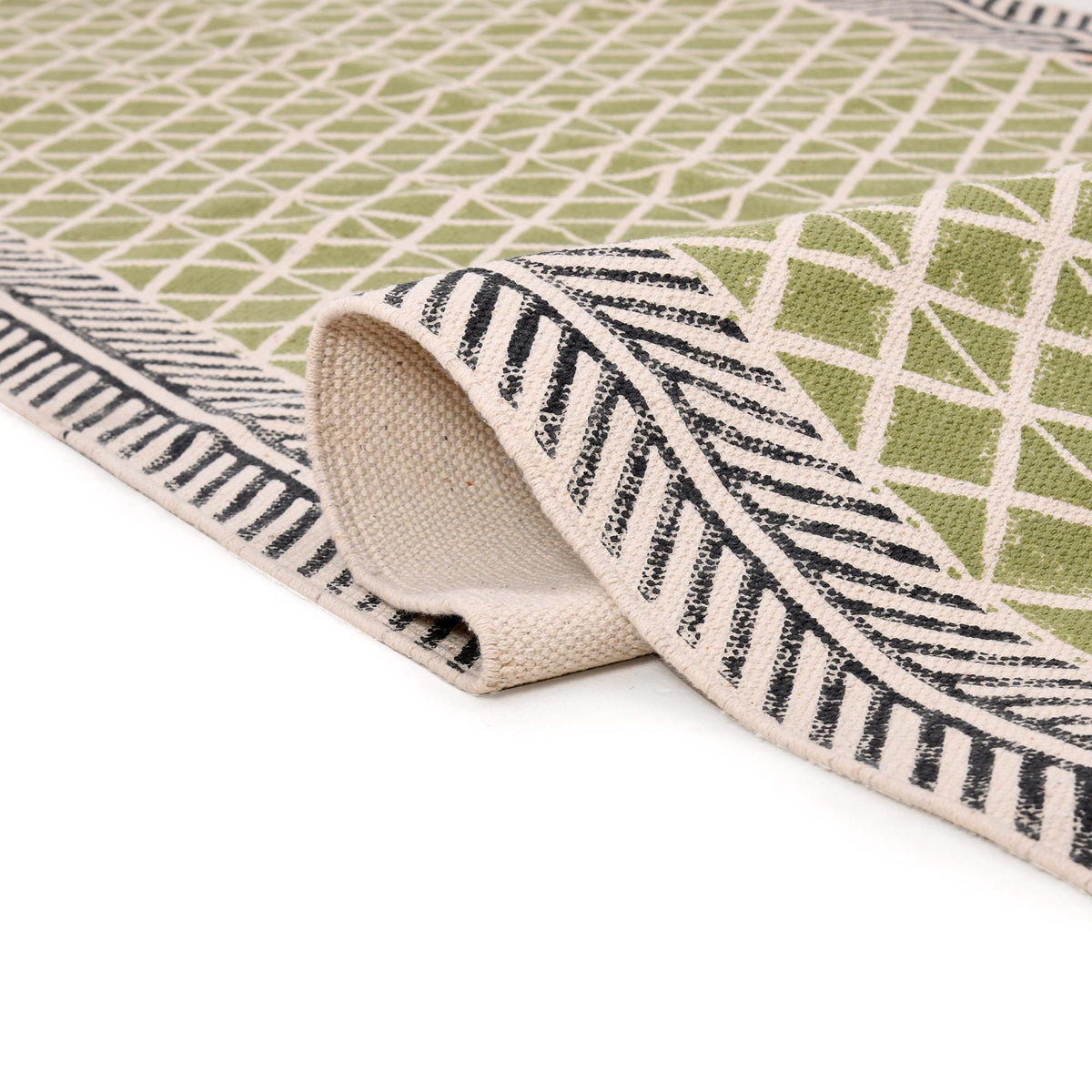 Boho Green Traploper Cotton Stair Runner Washable Stairs Cotton Carpet Runner for Stairs Hallway Runner Rug Custom Stair
