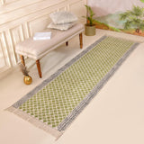 Boho Green Traploper Cotton Stair Runner Washable Stairs Cotton Carpet Runner for Stairs Hallway Runner Rug Custom Stair