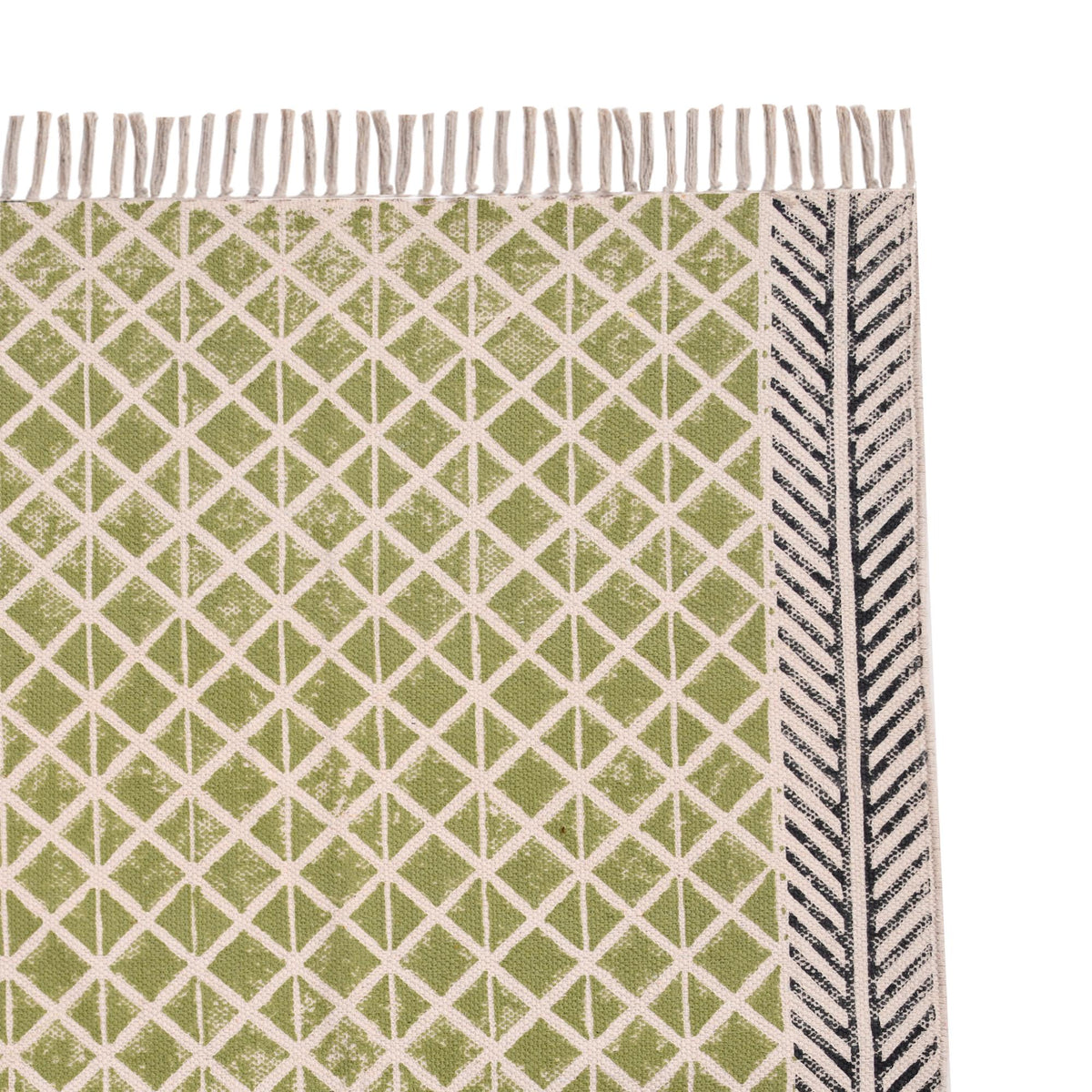 Boho Green Traploper Cotton Stair Runner Washable Stairs Cotton Carpet Runner for Stairs Hallway Runner Rug Custom Stair
