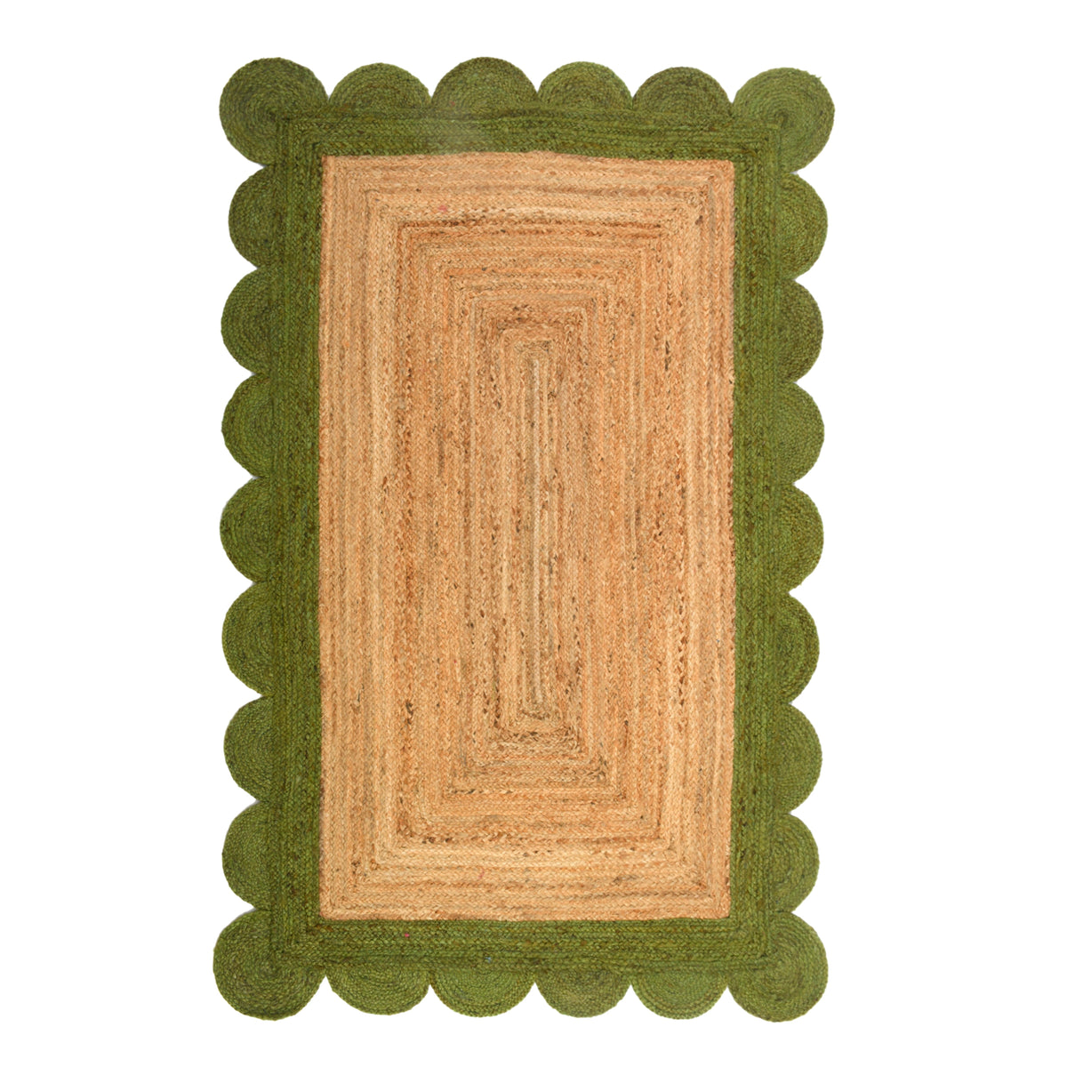 Beige Green Jute Braided Runner Rugfor Living Room handmade by LoomifyHome