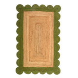 Beige Green Jute Braided Runner Rugfor Living Room handmade by LoomifyHome