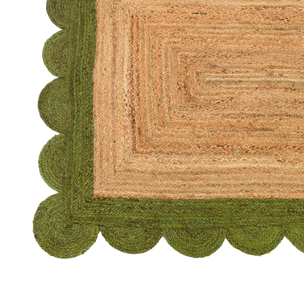 Beige Green Jute Braided Runner Rugfor Living Room handmade by LoomifyHome