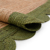 Beige Green Jute Braided Runner Rugfor Living Room handmade by LoomifyHome
