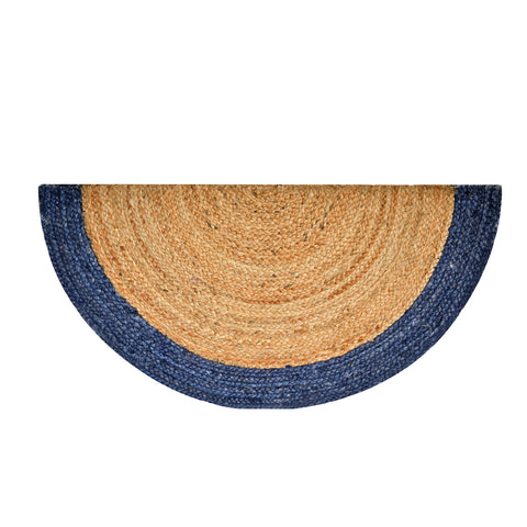 White Beige Jute Braided Half Moon Doormatfor Living Room – Artisan Style 3 handmade by LoomifyHome