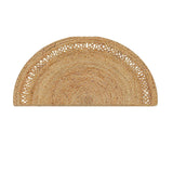 White Beige Jute Braided Half Moon Doormatfor Living Room – Artisan Style 7 handmade by LoomifyHome