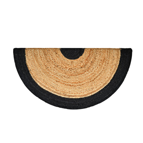 White Beige Jute Braided Half Moon Doormatfor Living Room – Artisan Style 4 handmade by LoomifyHome