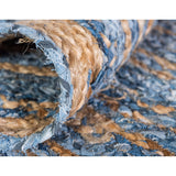 Beige Blue Jute Braided Round Rugfor Living Room – Comfy handmade by LoomifyHome