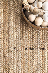 Beige Blue Jute Braided Runner Rugfor Living Room – Floor handmade by LoomifyHome