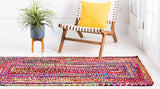 Beige Blue Jute Braided Area Rugfor Living Room – 24 x 72 handmade by LoomifyHome