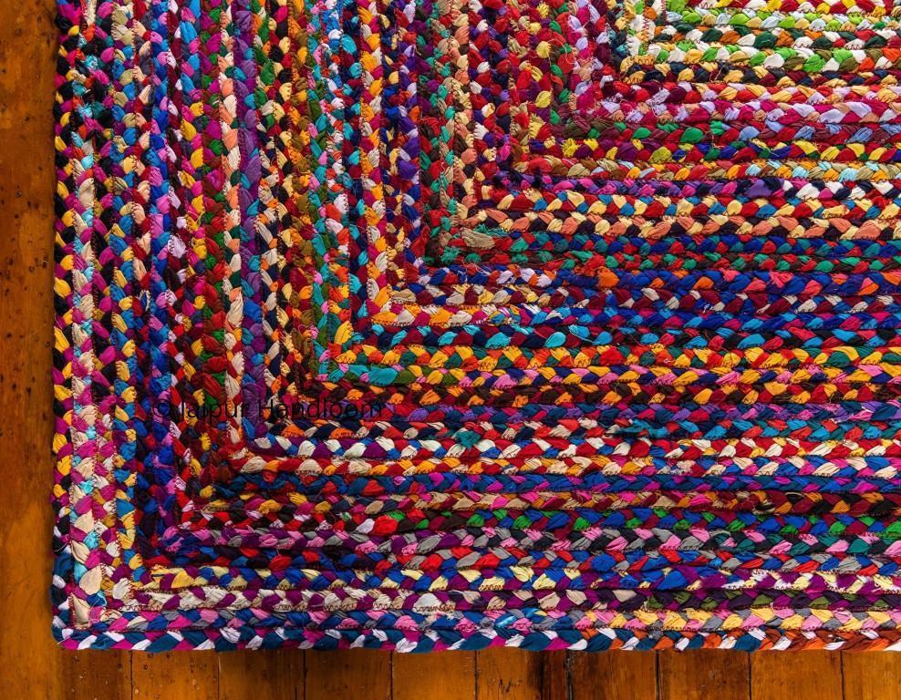 Beige Blue Jute Braided Area Rugfor Living Room – 24 x 72 handmade by LoomifyHome