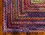 Beige Blue Jute Braided Area Rugfor Living Room – 24 x 72 handmade by LoomifyHome