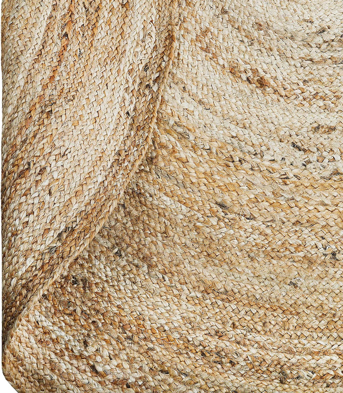 Beige Blue Jute Braided Round Rugfor Living Room – Living Room Ready handmade by LoomifyHome