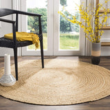 Beige Blue Jute Braided Round Rugfor Living Room – Living Room Ready handmade by LoomifyHome