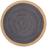 Beige Blue Jute Braided Doormatfor Living Room – Mandala handmade by LoomifyHome