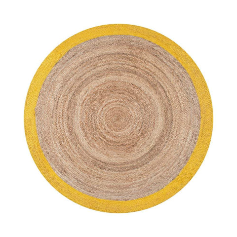 Beige Blue Jute Braided Round Rugfor Living Room – Artisan Style 4 handmade by LoomifyHome