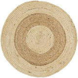 Beige Blue Jute Braided Round Rugfor Living Room – Artisan Style 18 handmade by LoomifyHome