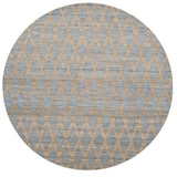 Beige Blue Jute Braided Round Rugfor Living Room – Artisan Style 15 handmade by LoomifyHome