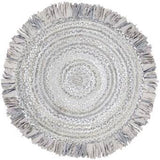 Beige Blue Jute Braided Round Rugfor Living Room – Artisan Style 19 handmade by LoomifyHome