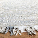 Beige Blue Jute Braided Round Rugfor Living Room – Artisan Style 19 handmade by LoomifyHome