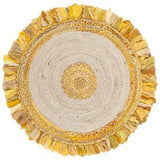 Beige Blue Jute Braided Round Rugfor Living Room – Artisan Style 22 handmade by LoomifyHome