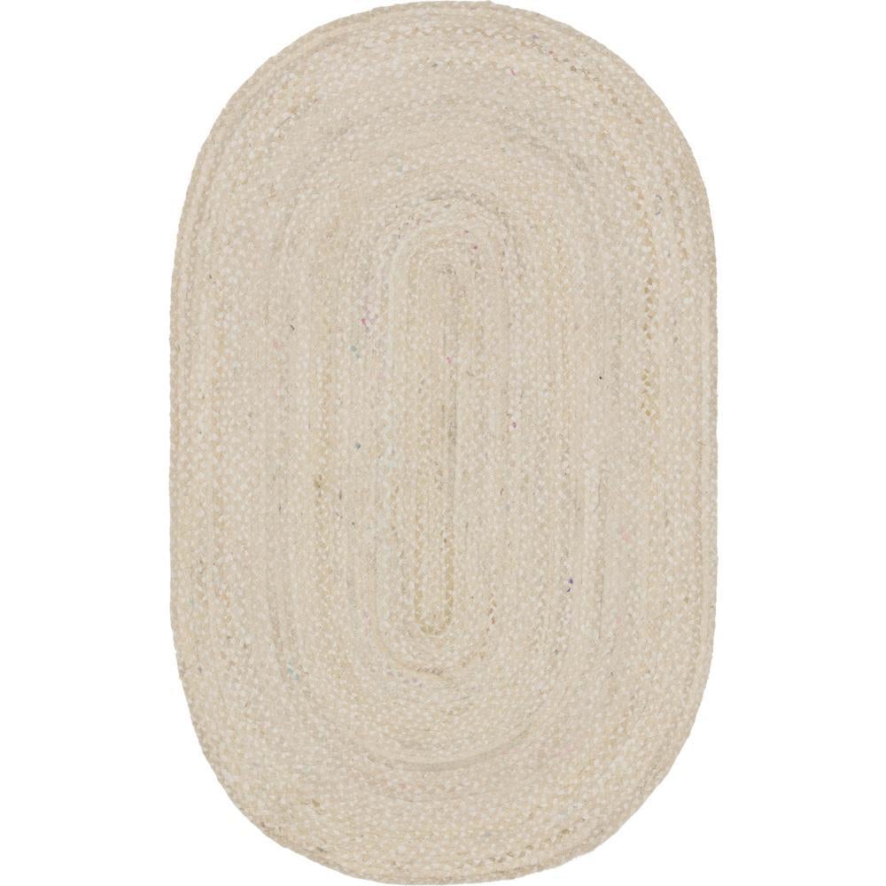 White Blue Jute Braided Area Rugfor Living Room handmade by LoomifyHome