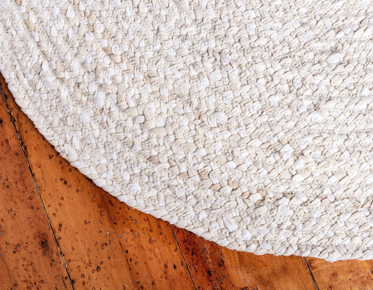 White Blue Jute Braided Area Rugfor Living Room handmade by LoomifyHome