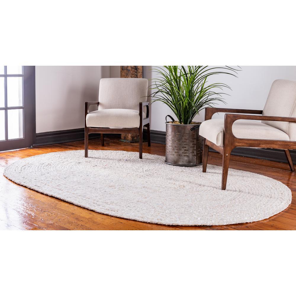 White Blue Jute Braided Area Rugfor Living Room handmade by LoomifyHome