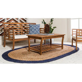 Blue Multicolor Jute Braided Oval Rugfor Living Room – 48 x 72 handmade by LoomifyHome