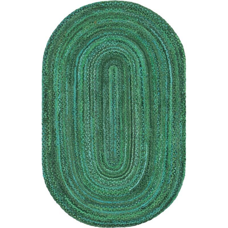 Blue Multicolor Jute Braided Oval Rugfor Living Room – 5 x 7 handmade by LoomifyHome