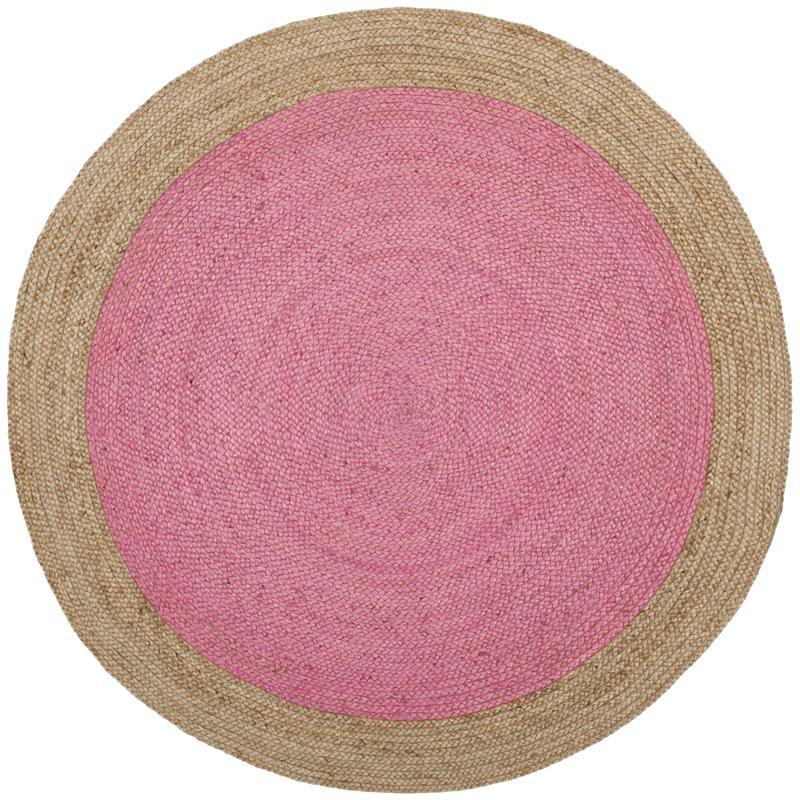 Beige Blue Jute Braided Round Rugfor Living Room – Artisan Style 11 handmade by LoomifyHome