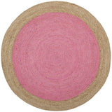 Beige Blue Jute Braided Round Rugfor Living Room – Artisan Style 11 handmade by LoomifyHome