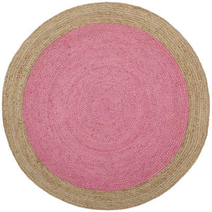 Beige Blue Jute Braided Round Rugfor Living Room – Artisan Style 11 handmade by LoomifyHome