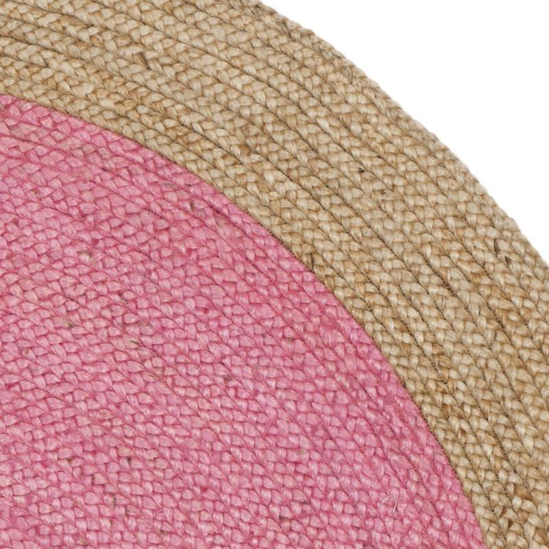 Beige Blue Jute Braided Round Rugfor Living Room – Artisan Style 11 handmade by LoomifyHome
