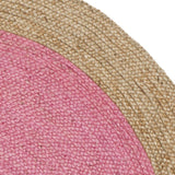 Beige Blue Jute Braided Round Rugfor Living Room – Artisan Style 11 handmade by LoomifyHome
