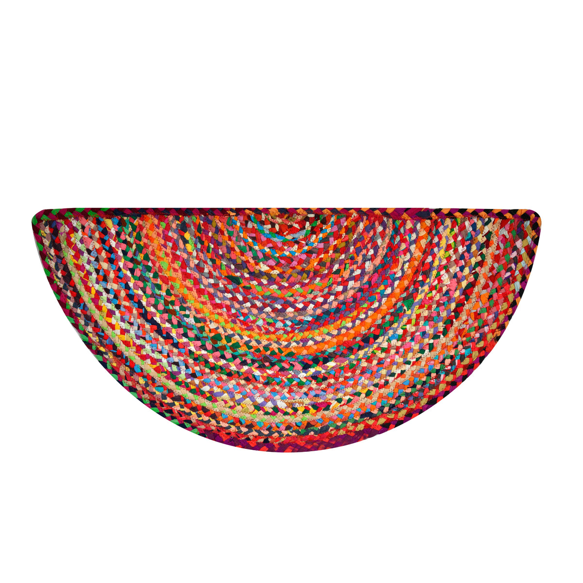 White Beige Jute Braided Half Moon Doormatfor Living Room – Circle handmade by LoomifyHome