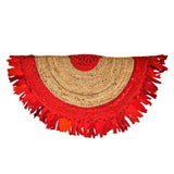 White Beige Jute Braided Half Moon Doormatfor Living Room – Bedroom Ready handmade by LoomifyHome