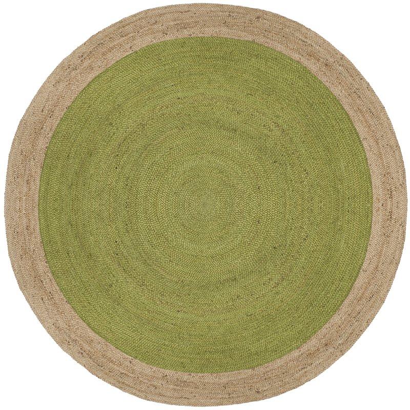 Beige Blue Jute Braided Round Rugfor Living Room – Office handmade by LoomifyHome